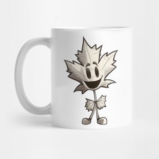 Retro cartoon maple leaf Mug